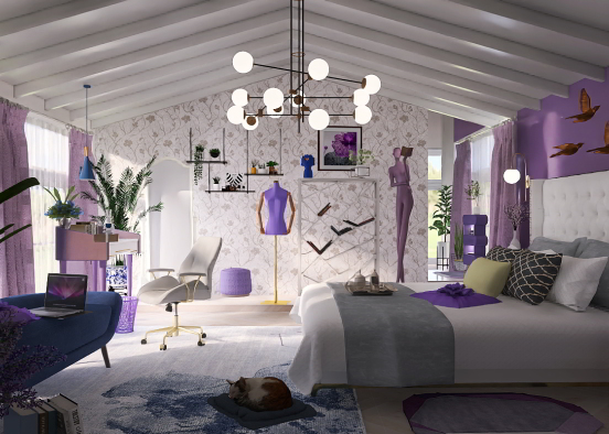 My purple room!!💜 Design Rendering
