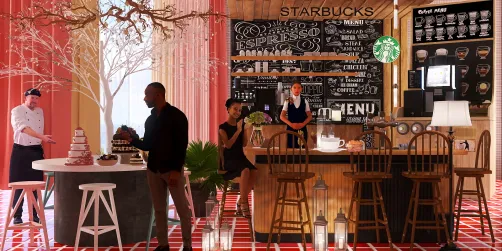 Starbucks coffe bar 