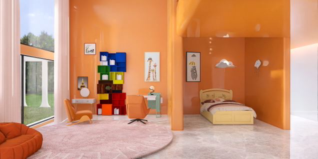 Orange Kids Room