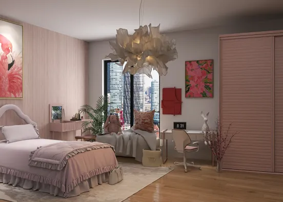 # Pink bedroom  Renderização de Design