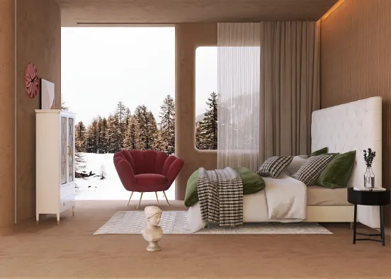 Snowy Bedroom Design Rendering