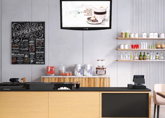 Modern café ☕️🍽️ Design Rendering