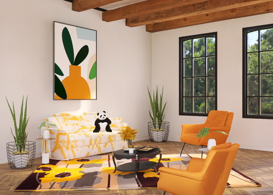 Yellow Aesthetic Vibe Room 💛 🪴 Design Rendering