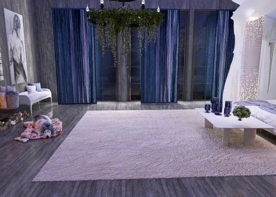 # White & Blue Renderização de Design