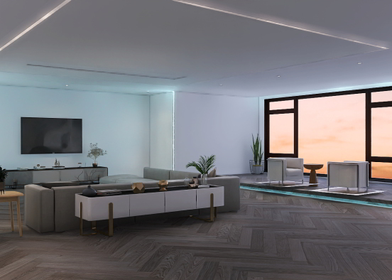 Futuristic penthouse living room  Design Rendering