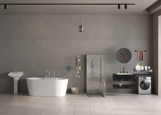 simple morden bathroom design  Design Rendering