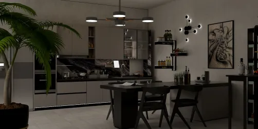 Modern Black & White Kitchen 