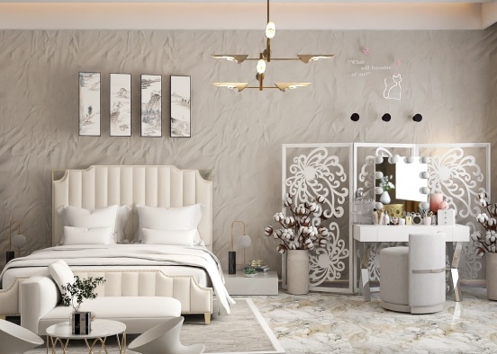 White bedroom lover 😍  Design Rendering