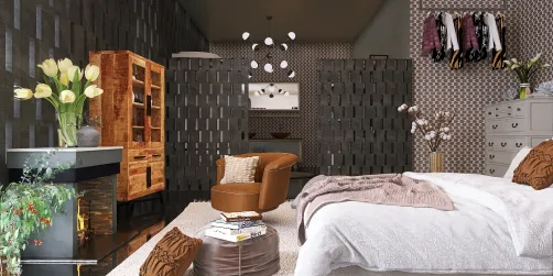 Dormitorio agradable con baño