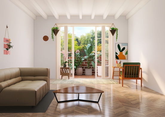 Eco friendly living room Design Rendering