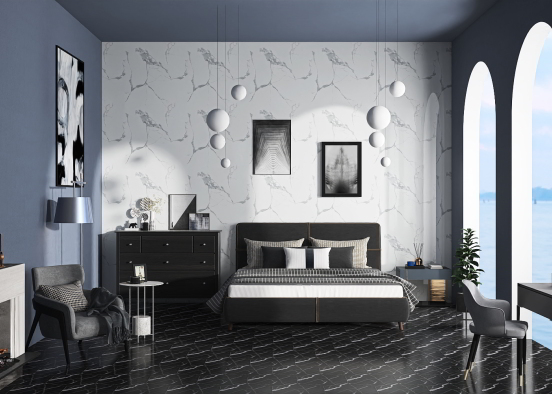 Bedroom with ocean view🌊 Design Rendering