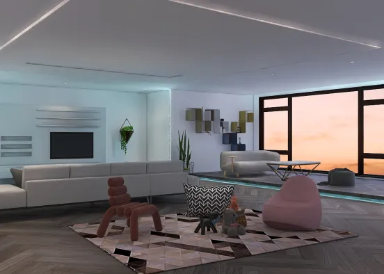 Big living room! Design Rendering
