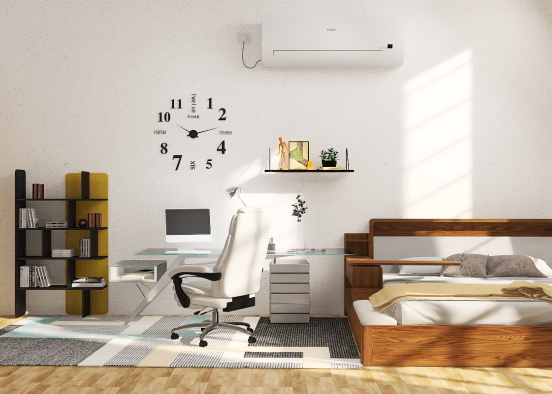 Office & Bedroom Design Rendering