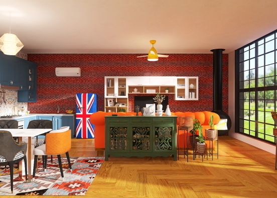 Tv show Studio apartment Living troom Design Rendering