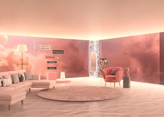 A pink interview space/living area! Enjoy! Design Rendering