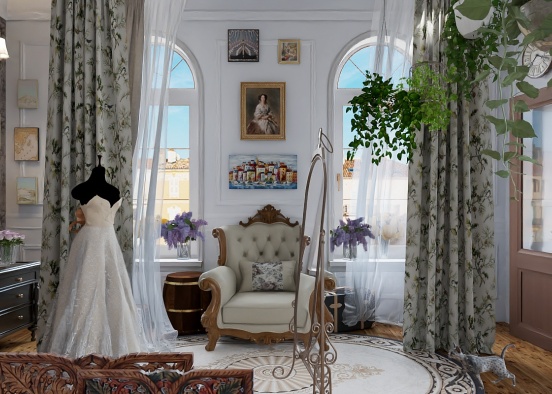 Old european bride room Design Rendering
