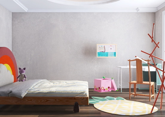 kids cute bedroom Design Rendering
