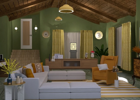 My cozy yellow room 💛   Design Rendering