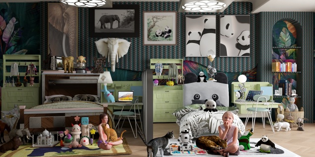 panda/elephant room for sisters