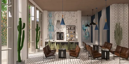 hints of blue hybrid office