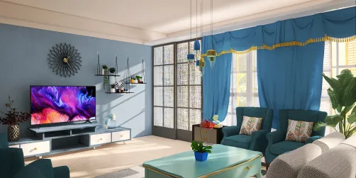 ruang tamu biru