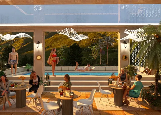 # at the pool Renderização de Design