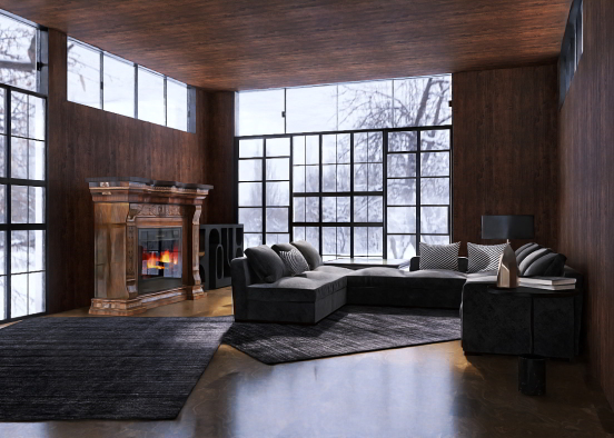 Cozy winter house Design Rendering