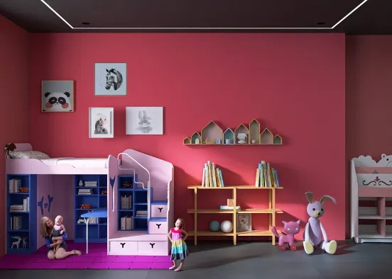 pink themed kids room💓😻👶 Design Rendering