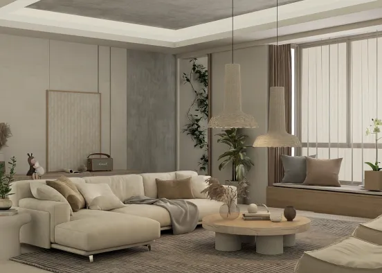 # Scandinavian Living room Renderização de Design