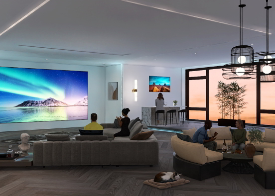 Home Cinema/Living Room Design Rendering