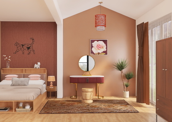 Hannah's Chocolate Bedroom  Design Rendering