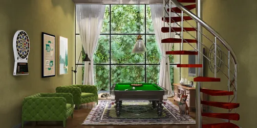 Cozy rec room in the basement 
