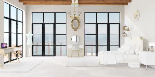 White themed bedroom