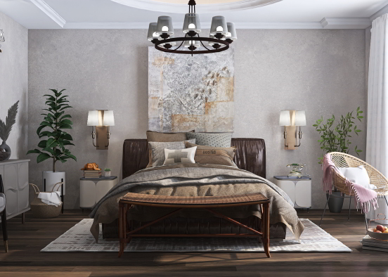 Traditional bedroom Design Rendering