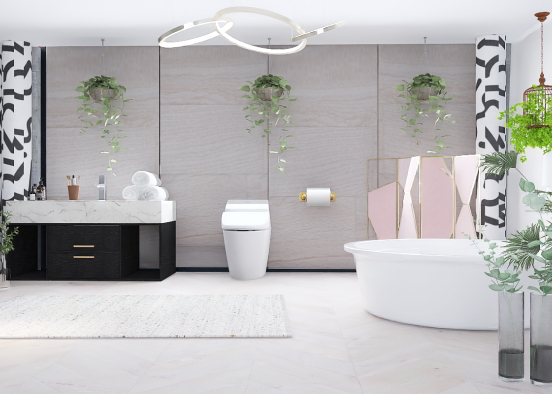 Modern greenery bathroom 🌺🚽 Design Rendering