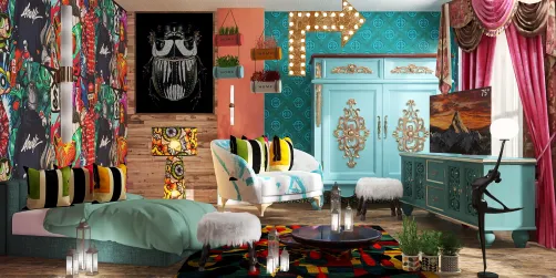 Vintage modern style bedroom