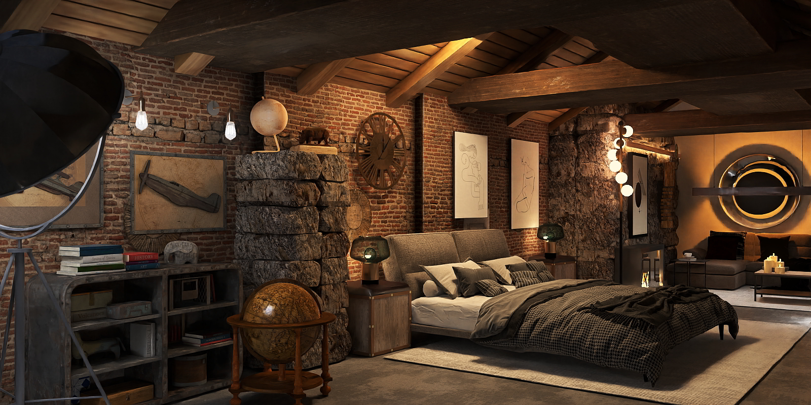 Chambre sous le toit