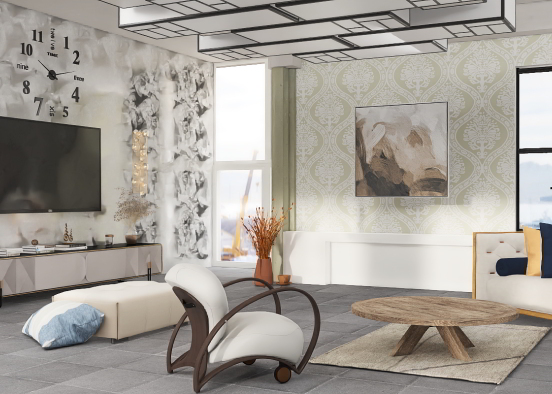 contemporary living room Design Rendering
