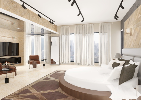 Luxe bedroom Design Rendering