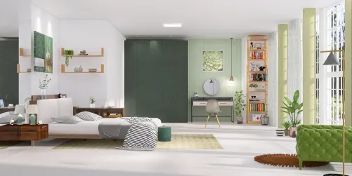 Quarto verde fresco 