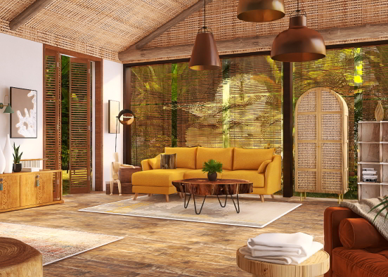 wood and plants Design Rendering