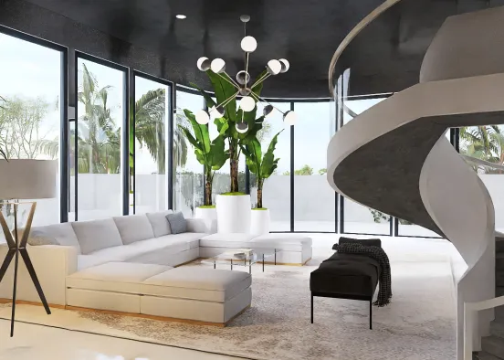 Minimalist Living room  Design Rendering