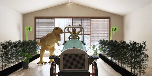 Jurassic park T Rex chase 