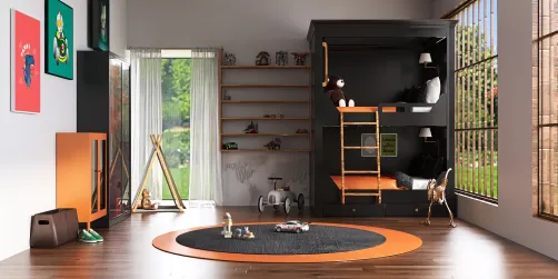 Orange theme kids room