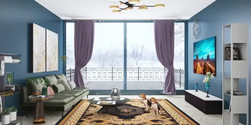 Living room with balcony.