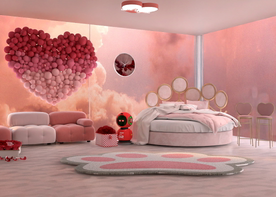 Valentines' bedroom Design Rendering
