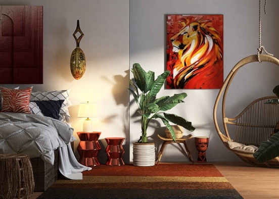 African bedroom ❤️ Design Rendering