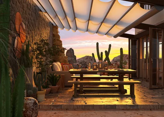 # Sunset in the desert Renderização de Design