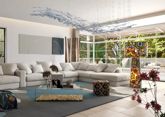 # un living dove respirare luce  Визуализация дизайна