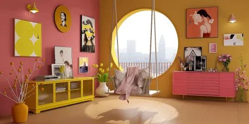 Pink and yellow room